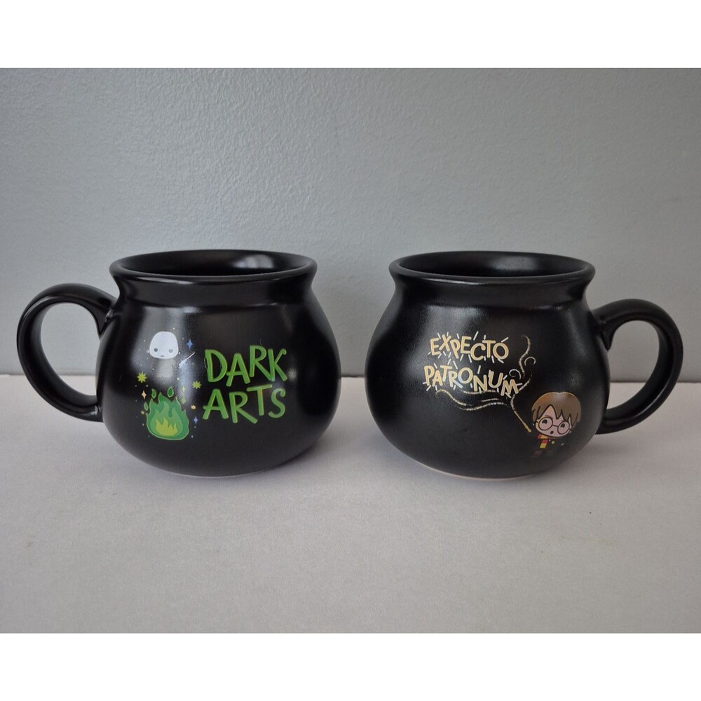 Harry Potter Modern Gourmet Cauldron Set of 2 Mug Set Dark Arts Expecto Patronum
